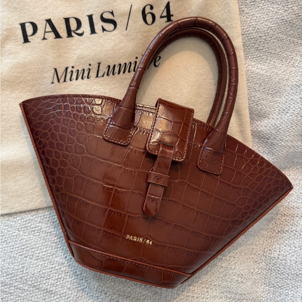 Paris64 Mini Luimiere Coco Cognac Crossbody Shoulder Tote Bag